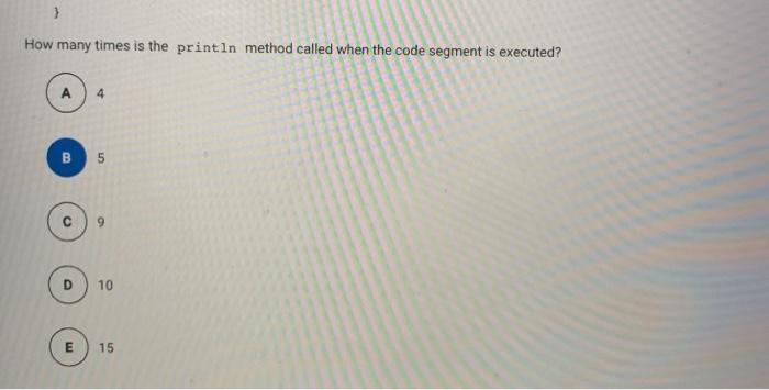 the following code segment, where all elements in data have been initialized.