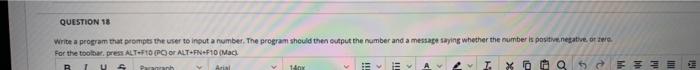 dr. Java QUESTION 18 Write a program that prompts the user to