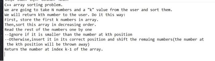  C++ array sorting problem. we are going to take N numbers
