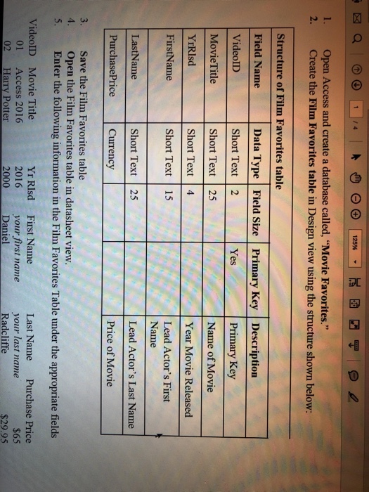  I really need help with my assignment in Microsoft access 2016.