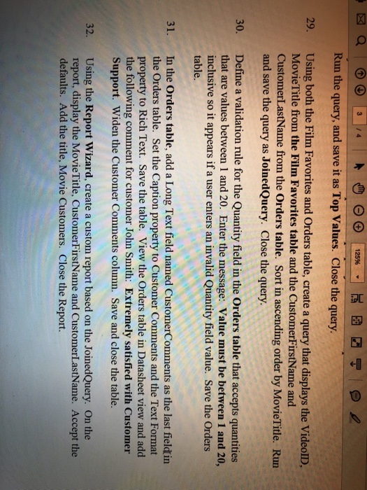 Design view using the structure shown below: Structure of Film Favorites table