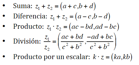 con nmeros complejos. Dicha clase almacenar el valor real y el imaginario