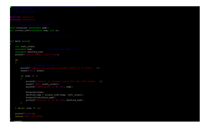 a circular shift operation using a short bit pattern, rather than a