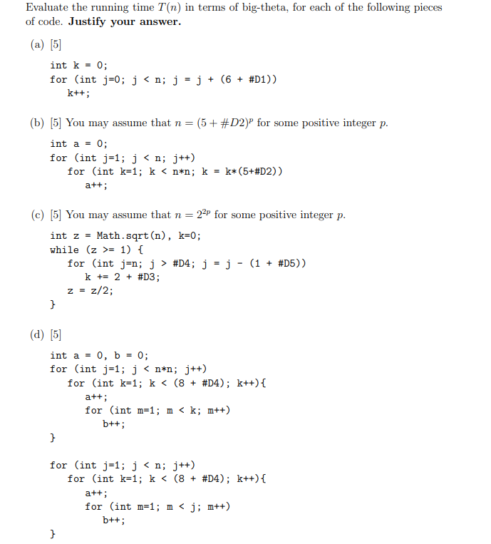  #D1 = 6, D2 = 5, D3 = 2, D4 =