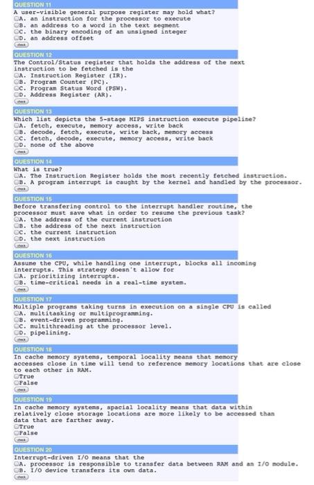  select the options that true there is more than one true