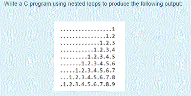  Write a C program using nested loops to produce the following