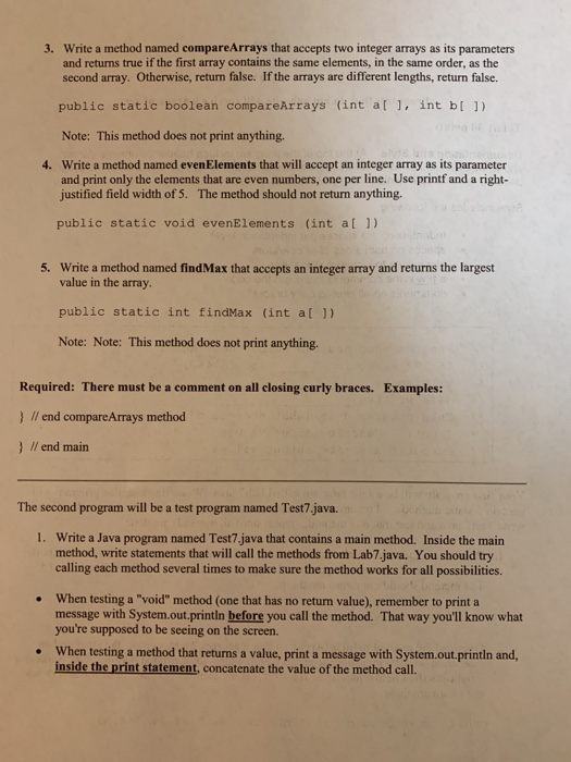 will be a Java program called Lab7 java. When finished, this program