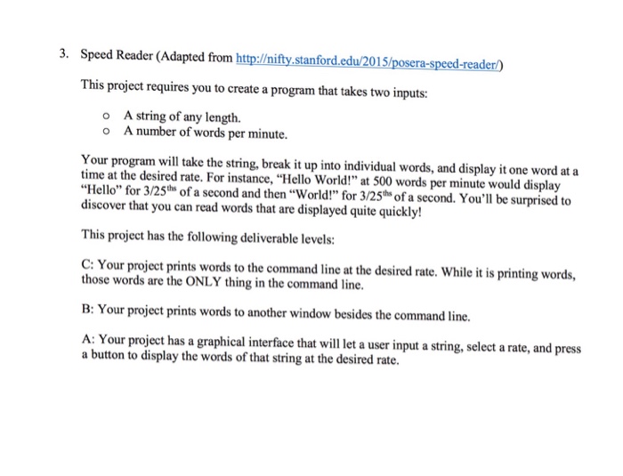  I need part A, B and C Speed Reader (Adapted from