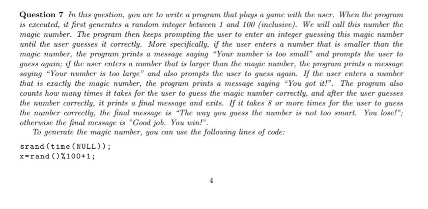  Please use C language. Note that in the code above, it