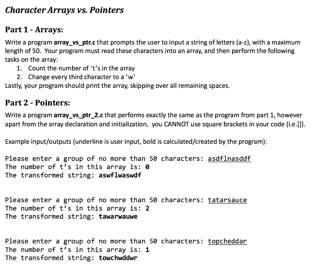 Write in C programming. Two files, one for part one and