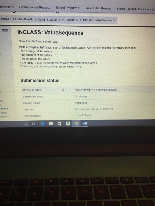  Complete P4.5 and submit java Write a program that reads a