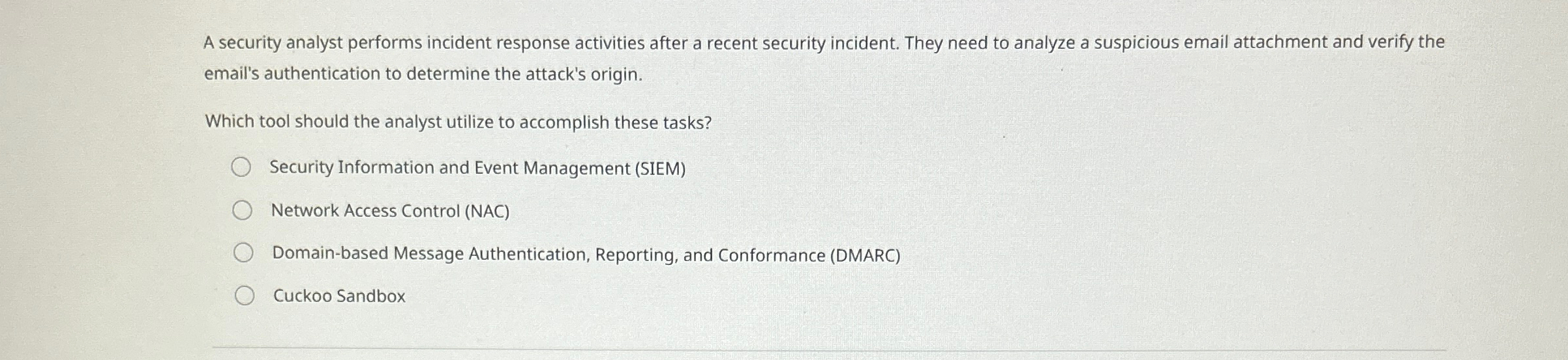  A security analyst performs incident response activities after a recent security