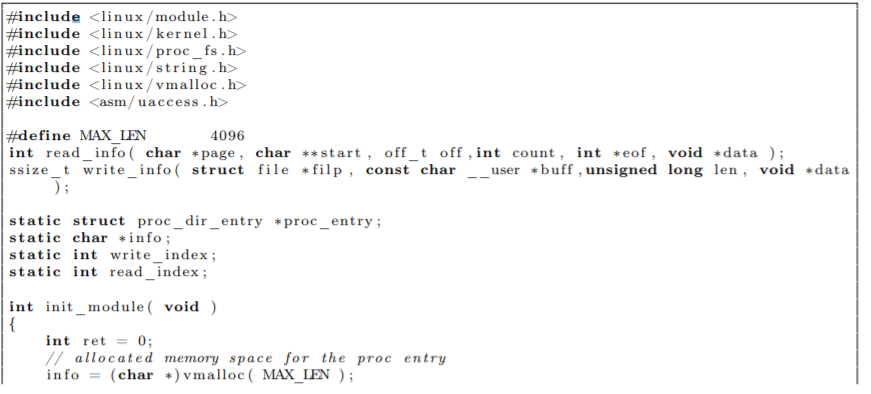 Kernel level C programming: Assignment 2: Create an entry in the /proc