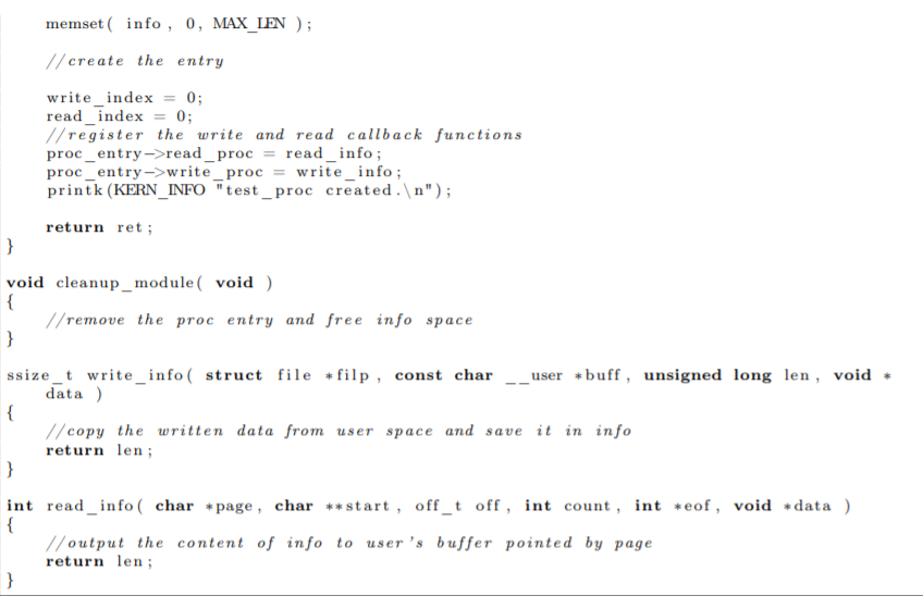 file system for user level read and write Write a kernel module