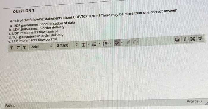  Computer Networks Question: Type or Write Clearly QUESTION 1 Which of