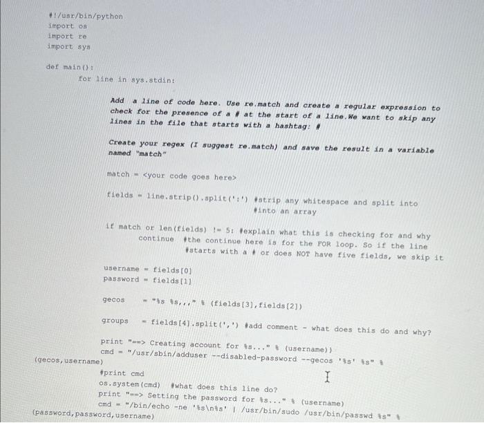 python please H/usx/bin/python import os import re import sys def main(): for