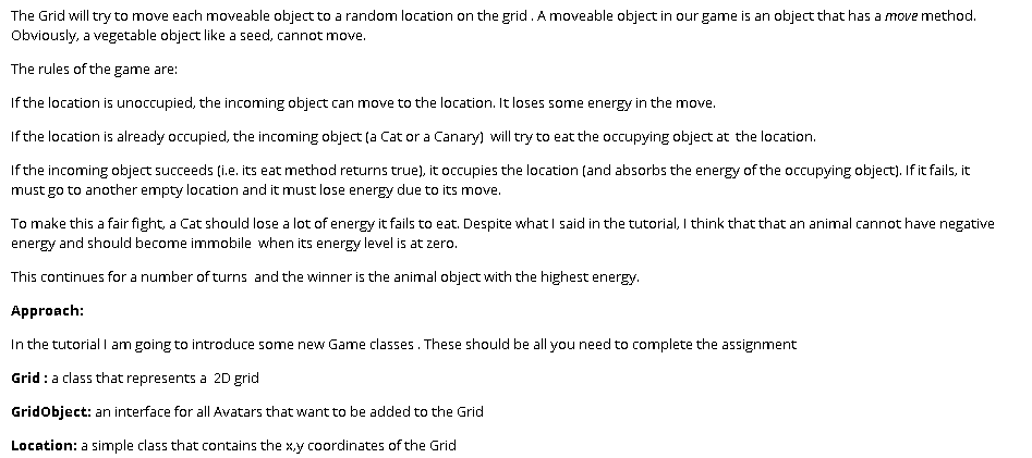 JAVA 2D GRID GAME I need to create a 2D grid game