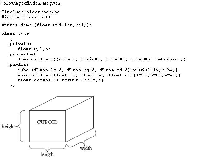  Write an inherited class with name cubeplus using given cube class