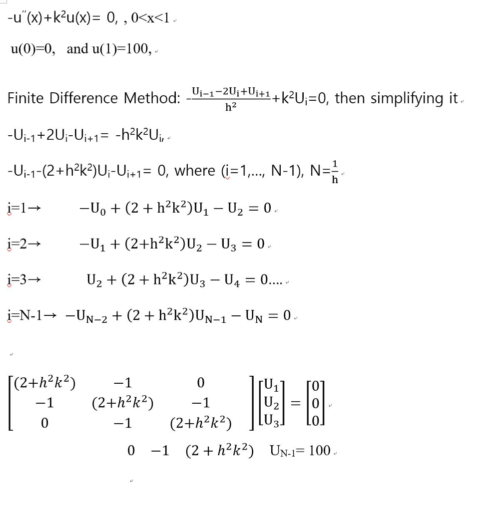 Write a numerical code in matlab Compute the FDM values corresponding to