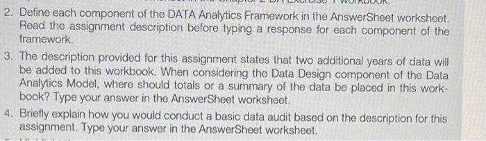  2. Define each component of the DATA Analytics Framework in the