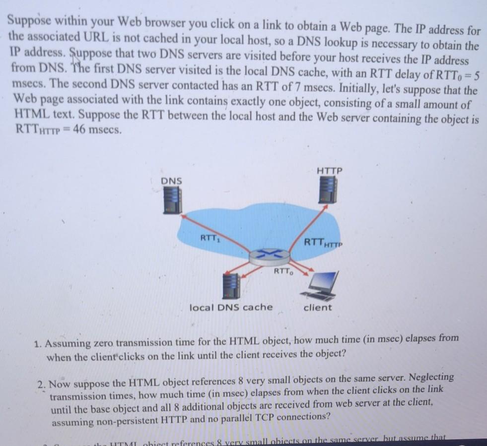  Suppose within your web browser you click on a link to