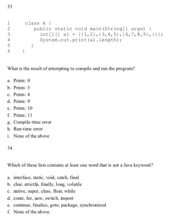 --5 %-3; System.out.printin("-"+ 5. catch (Exception e) ( 6. System.out-printin ("TROUBLE") 7