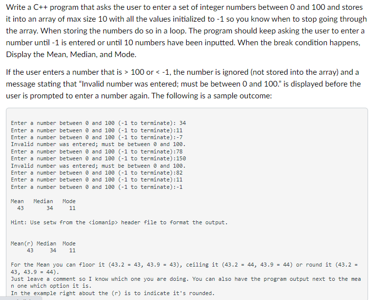  Write a C++ program that asks the user to enter a