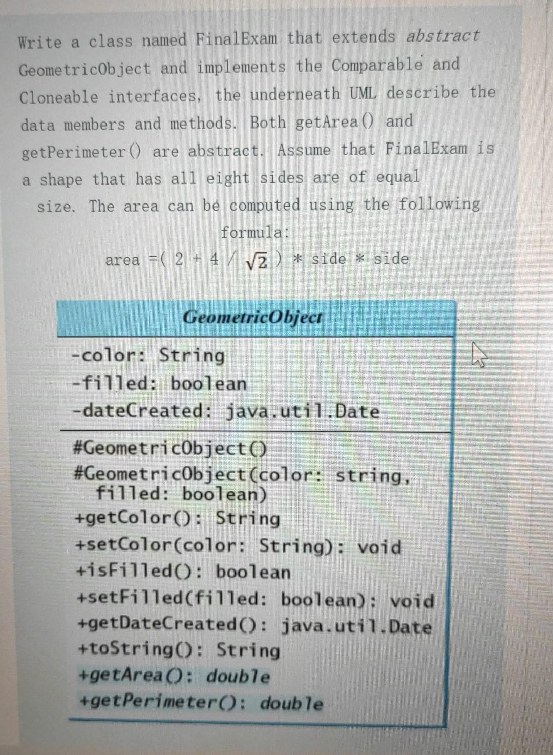 please solve it as soon as java please fast Write a class