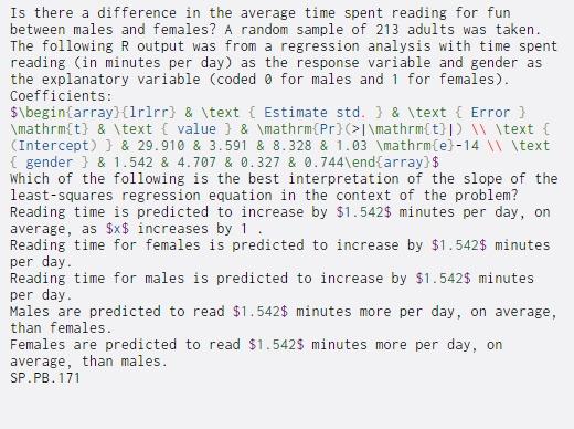  Is there a difference in the average time spent reading for