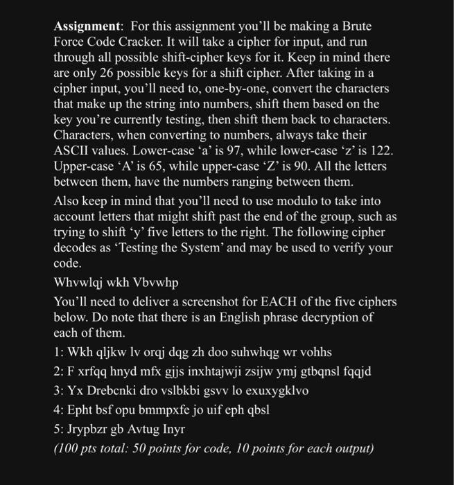 please do this in C++ Assignment: For this assignment you'll be making