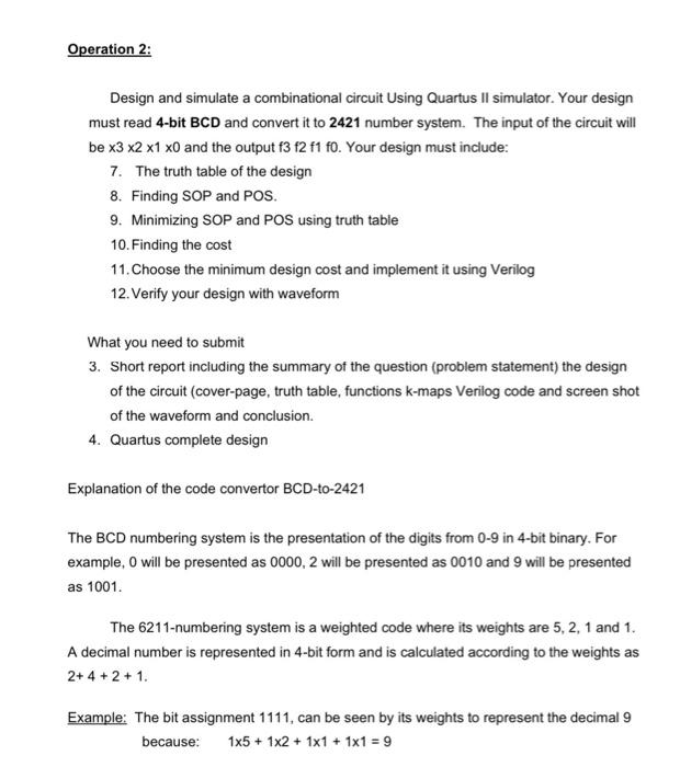  Operation 2: Design and simulate a combinational circuit Using Quartus Il
