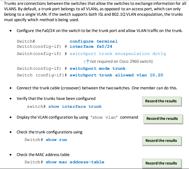 PC2 S1 VLAN 10,20 S2 Equipment (per group of two): o Cisco