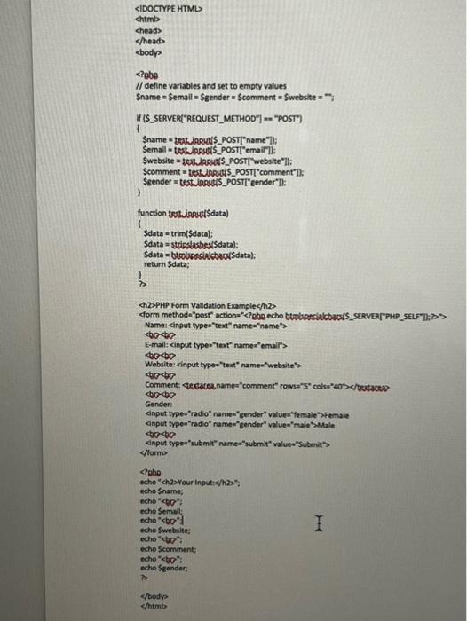When the user clicks the submit button output all validated input. Use