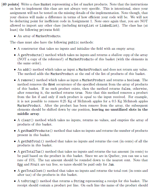 these requirements may lead to lost marks Please note that the classes