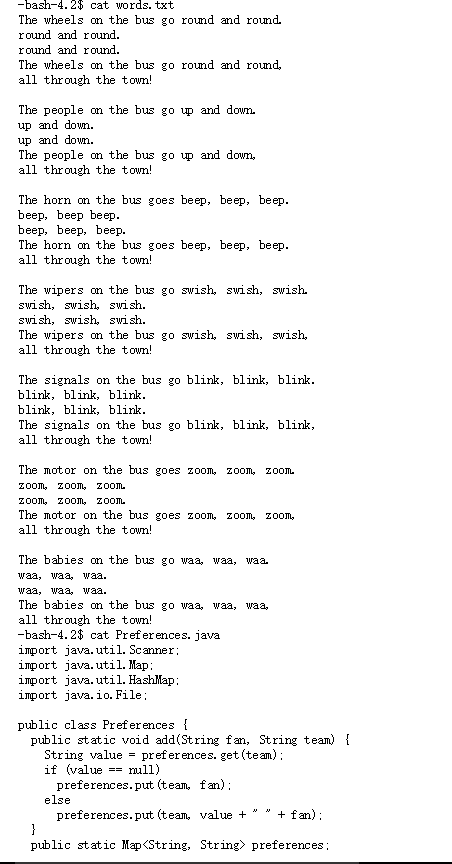 create a file, then write a program that profiles the file in