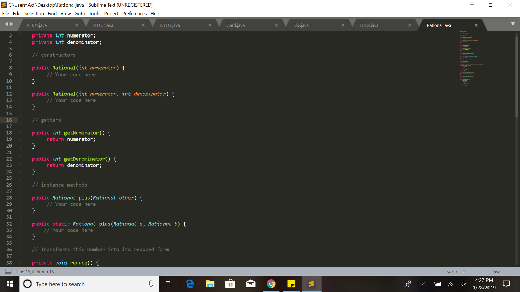 rational number has its own numerator and denominator, these must be instance