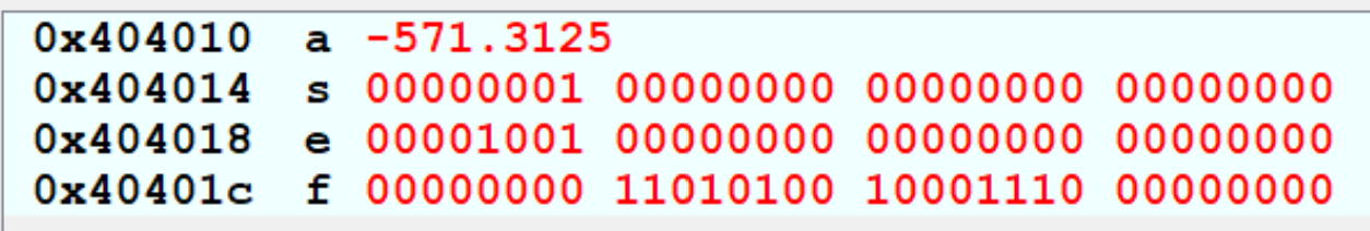 Write an assembly program to dissect a double stored in memory (use