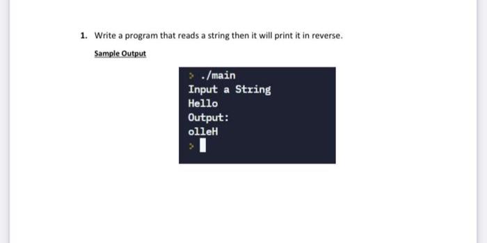 use c code not c++ and dont use string library please 1.