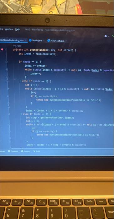 create hashtables with openaddressing and chaining, Theres a function called getNextIndex, i