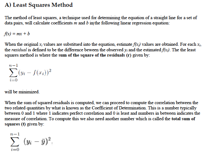 to compute a linear regression equation to fit a straight line to