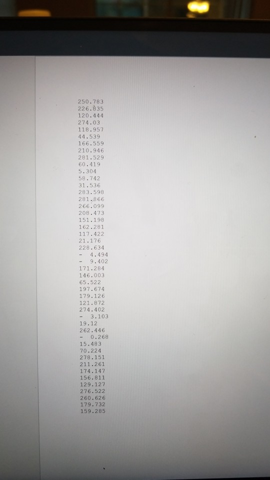 and functions, Problem: You are to read a series of floating point