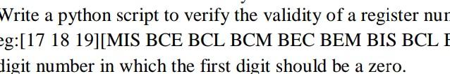 o eg:[17 18 19][MIS BCE BCL BCM BEC B digit number in
