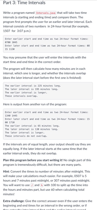  Please write a Java program that prints as below Part 3: