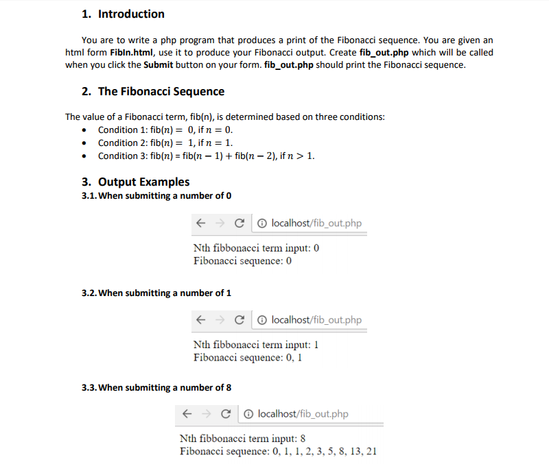  1. Introduction You are to write a php program that produces
