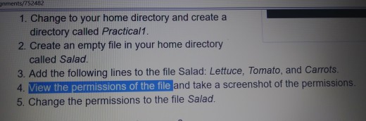  show me how to do the following inside a Linux terminal
