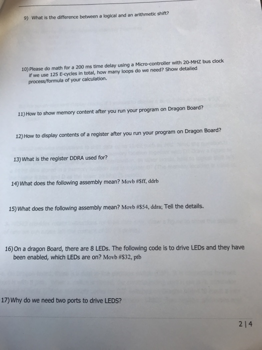  Need help 2 9) What is the difference between a logical