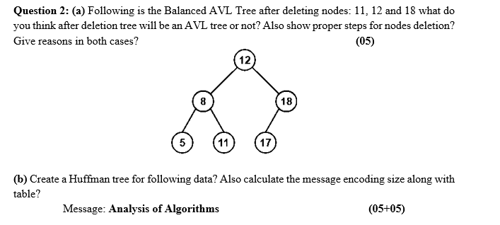 This is Data Structures and Algorithms course. Please solve the following question