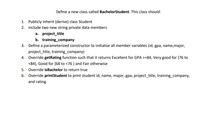 on chegg and thank you :D 3.1. header files *.h: for class