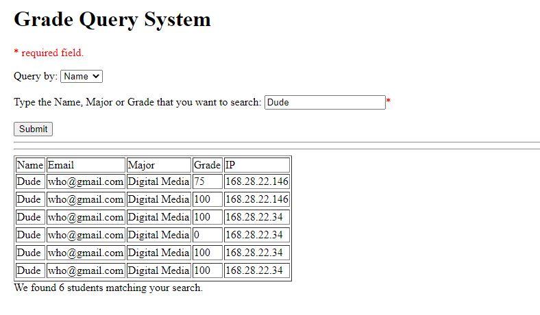 Create php to display the following Name, Major, Grade. Using a txt.file