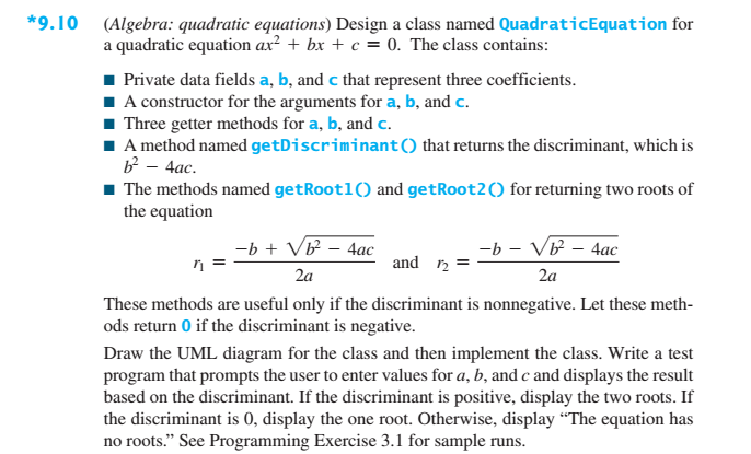 implement a Java program for programming exercise 9.10, page 363 (name it